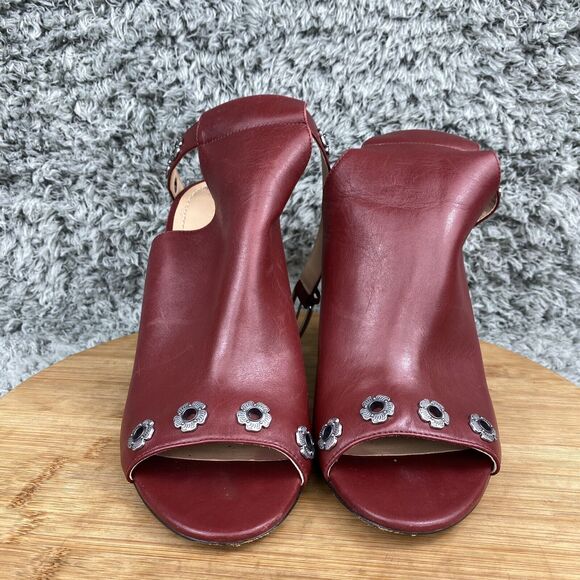 Coach Edison Merlot Heels Open Toe Mules Women's 10 B G2503 - Picture 3 of 12